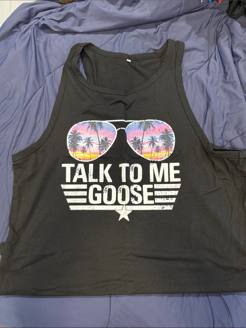 Woman’s Black Graphic Tank Top - "Talk To Me Goose"